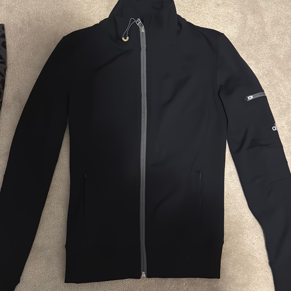 Alo Yoga Black Zip-Up Jacket